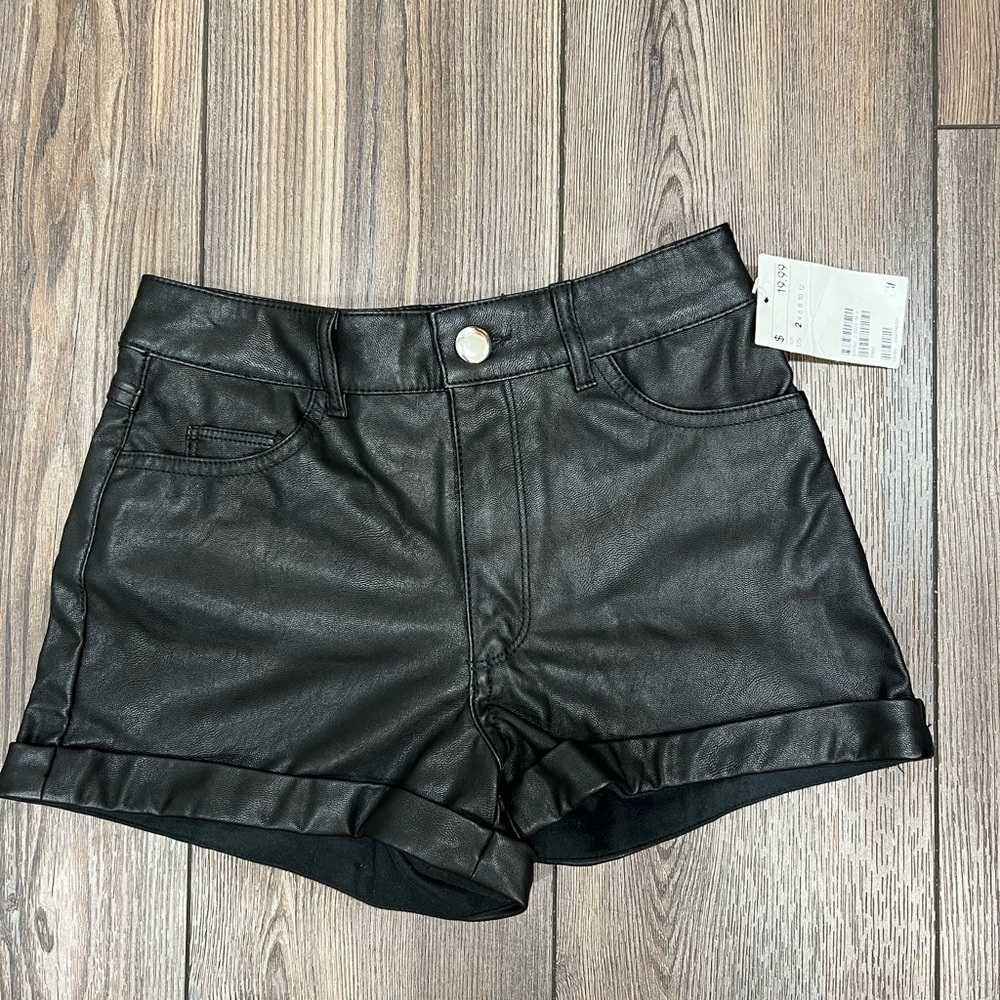HM leather shorts NWT